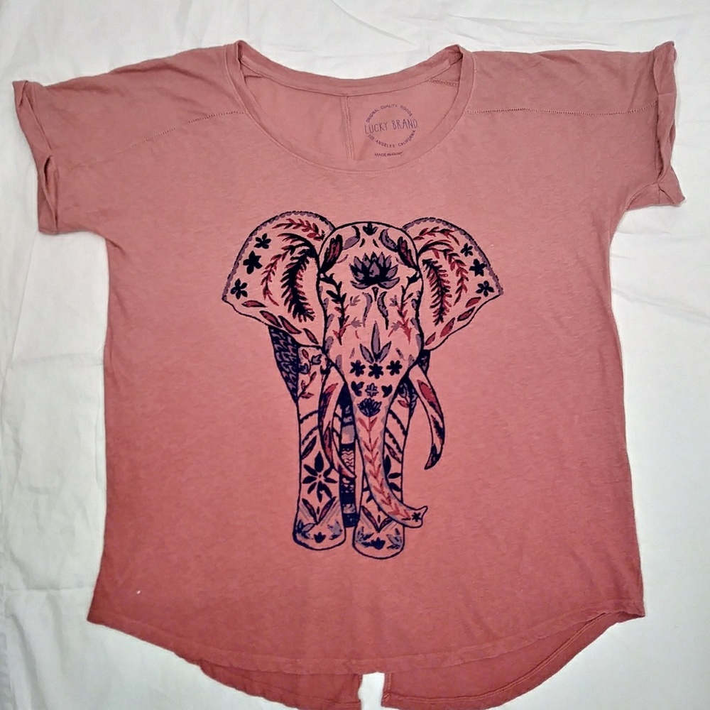 Lucky brand Elephant Boho T-shirt